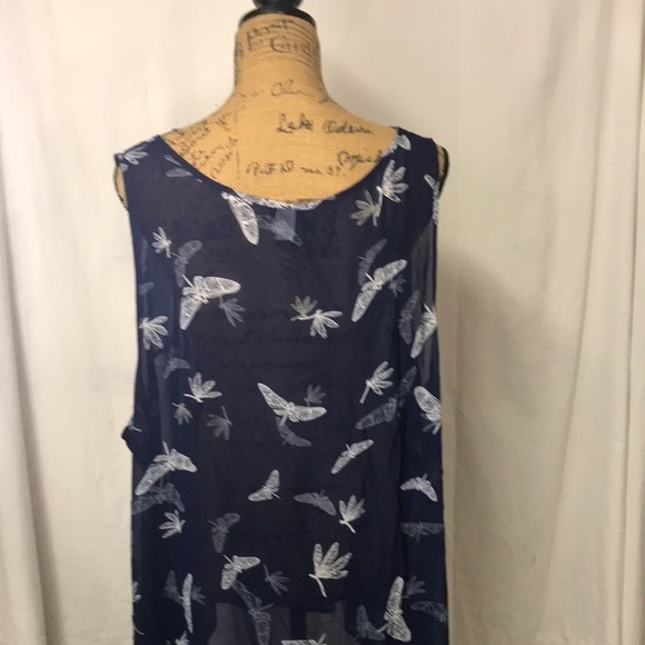 Torrid Women’s Plus Size 4X Sheer Tunic or Swim Suit Cover Navy Blue white - Picture 5 of 11